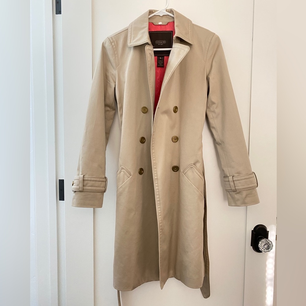 Coach Beige Spring Trench Coat XS